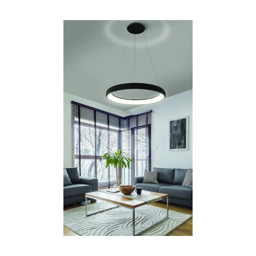 Azzardo AZ5063 - Suspension filaire à intensité variable LED ANTONIO LED/50W/230V noir + télécommande