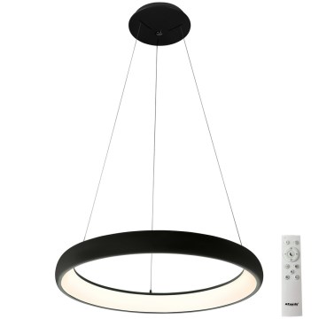 Azzardo AZ5066 - Lampadario a sospensione con filo LED dimmerabile ANTONIO LED/80W/230V nero + telecomando