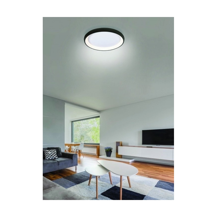 Azzardo AZ5075 -Plafonnier à intensité variable LED ANTONIO LED/80W/230V noir + télécommande