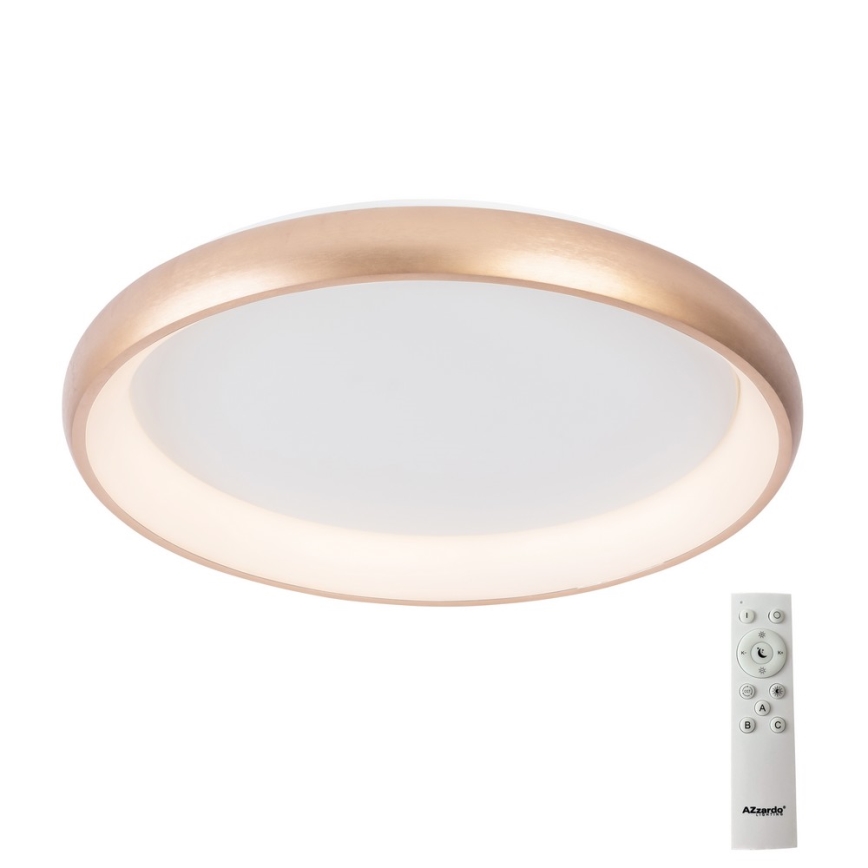 Azzardo AZ5076 - Plafoniera LED dimmerabile ANTONIO LED/80W/230V oro + telecomando