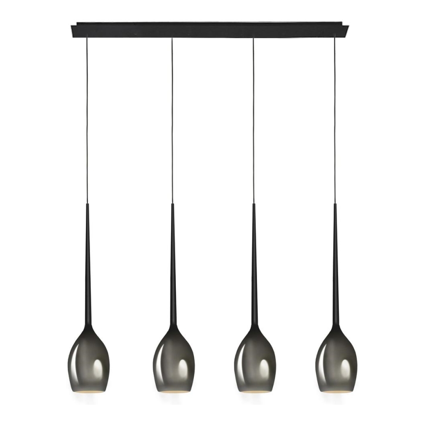 Azzardo - Vetro di ricambio per lampadario IZZA - nero diametro 13 cm