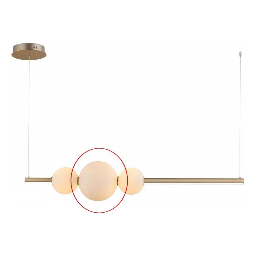 Azzardo - Vetro di ricambio per lampadario SANDRA bianco - grande diametro 22 cm