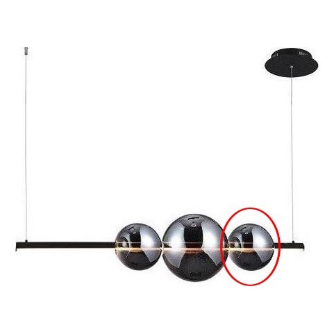 Azzardo - Vetro di ricambio per lampadario SANDRA nero/cromo - piccolo diametro 15 cm