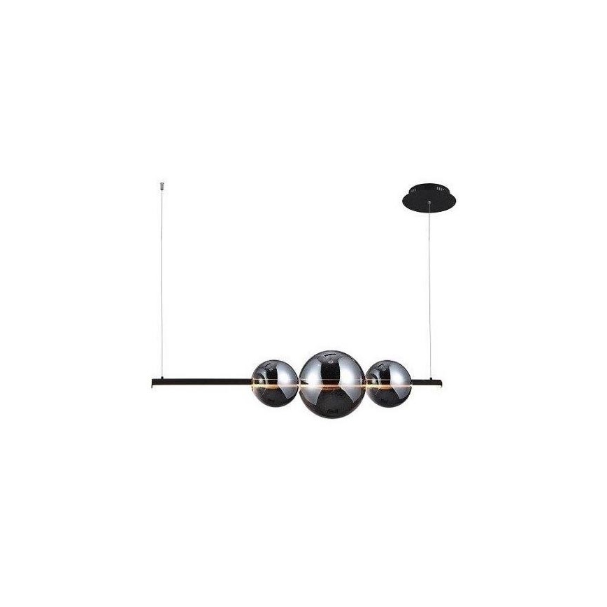 Azzardo - Vetro di ricambio per lampadario SANDRA nero/cromo - piccolo diametro 15 cm