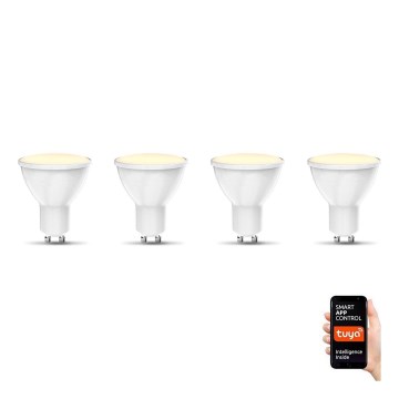 B.K. Licht 1261 - SET 4x Dimmbares LED-Leuchtmittel GU10/5,5W/230V Wi-Fi Tuya 2700K
