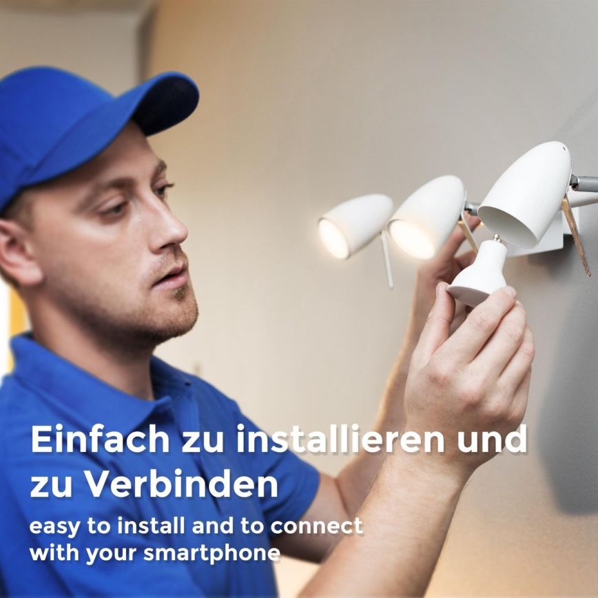 B.K. Licht 1261 - SET 4x Dimmbares LED-Leuchtmittel GU10/5,5W/230V Wi-Fi Tuya 2700K