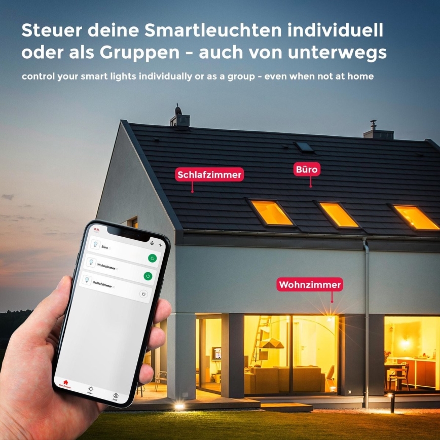 B.K. Licht 1261 - SET 4x Dimmbares LED-Leuchtmittel GU10/5,5W/230V Wi-Fi Tuya 2700K