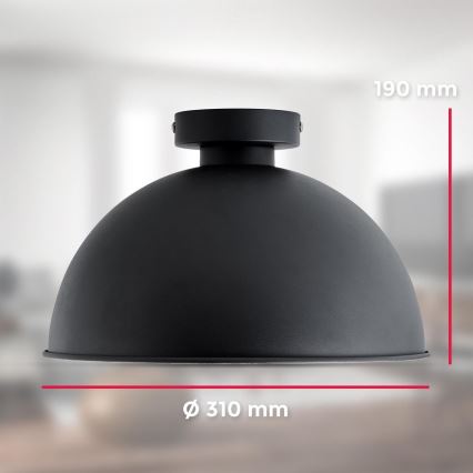 B.K. Licht 1322 - Deckenleuchte 1xE27/60W/230V schwarz/golden