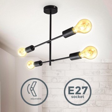 B.K. Licht 1343 - Kronleuchter auf einer Stange 4xE27/60W/230V