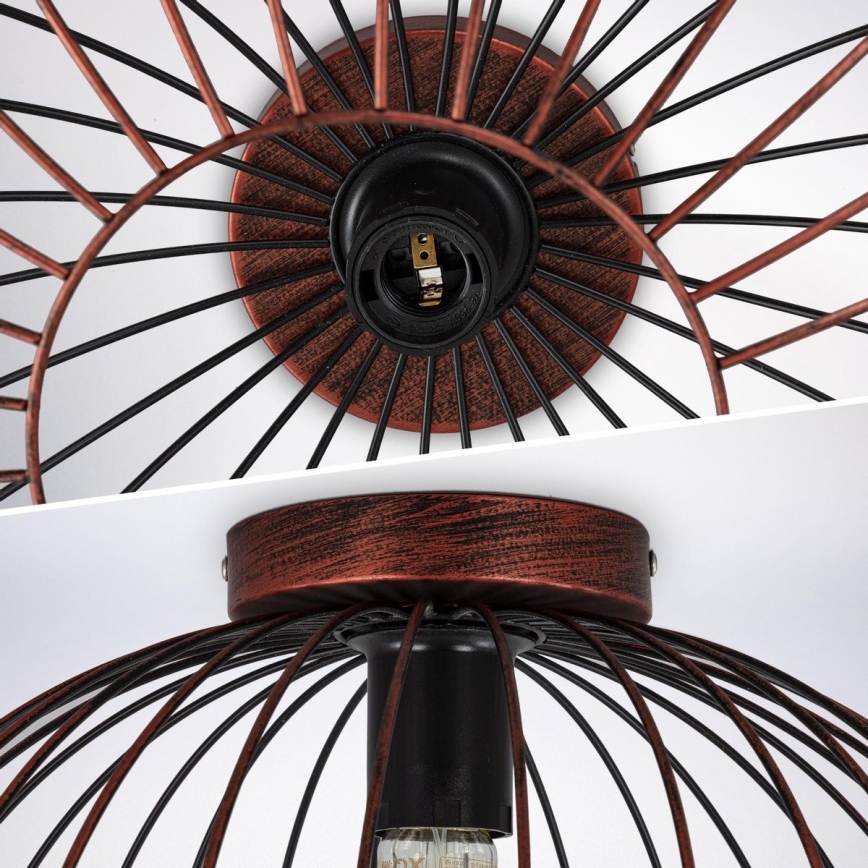 B.K. Licht 1471 - Aufsatzkronleuchter RETRO 1xE27/40W/230V Kupfer