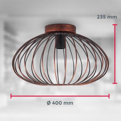 B.K. Licht 1471 - Aufsatzkronleuchter RETRO 1xE27/40W/230V Kupfer