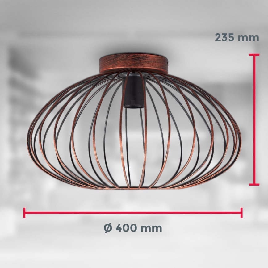 B.K. Licht 1471 - Aufsatzkronleuchter RETRO 1xE27/40W/230V Kupfer