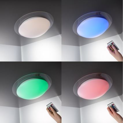 B.K.Licht BKL1025 - Plafoniera LED da bagno RGB ASKELLA LED/12W/230V IP44 + telecomando