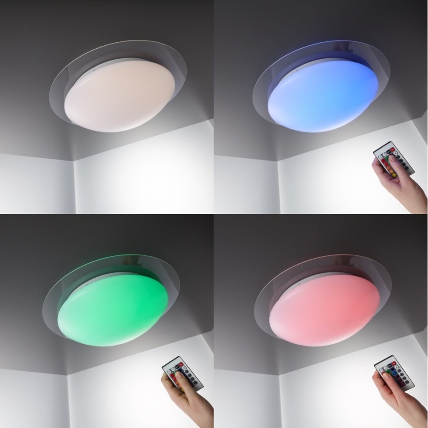 B.K.Licht BKL1025 - Plafoniera LED da bagno RGB ASKELLA LED/12W/230V IP44 + telecomando