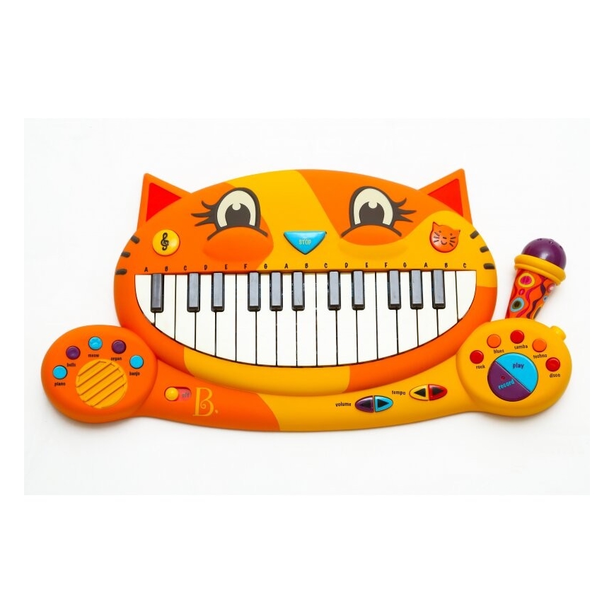 B-Toys - Pianoforte per bambini con microfono Cat 4xAA