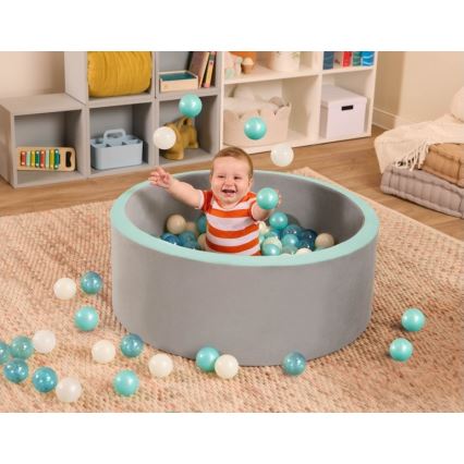 B-Toys - Piscine à boule enfant d. 89 cm gris/turquoise