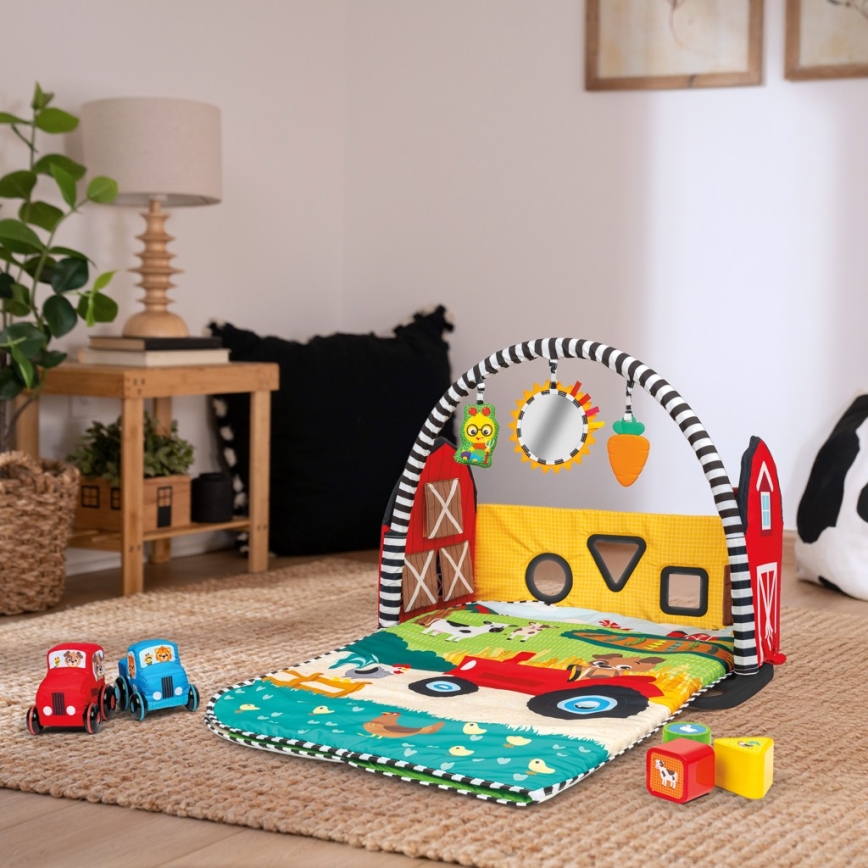 Baby Einstein - Tappeto da gioco per bambini BUSY BARNYARD 4xAA