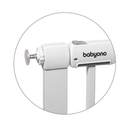 BabyOno - Cancello di sicurezza regolabile 75-96 cm, bianco