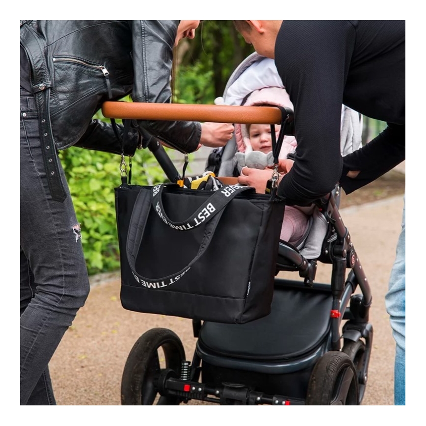 BabyOno - Sac à langer pour poussette Best Time Ever noir