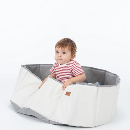 Piscine sèche pour enfants avec balles, diamètre 80 cm, blanc/gris