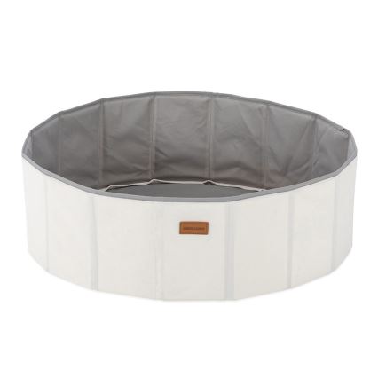 Piscine sèche pour enfants avec balles, diamètre 80 cm, blanc/gris