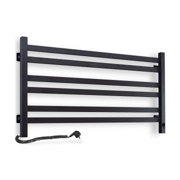 Bad-Handtuchheizkörper mit Thermostat AVANGARD 316 W/230 V 50,6 cm IP44 schwarz links eckig
