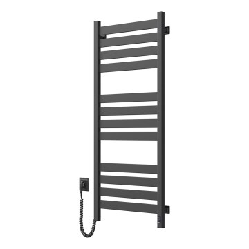Bad-Leiterheizkörper mit Thermostat LARGO 541W/230V 120,6 cm IP44, schwarz, links, eckig