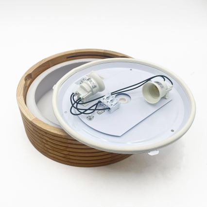 Badezimmer-Deckenleuchte LINARO 2xE27/15W/230V IP54 Eiche Ø 27 cm