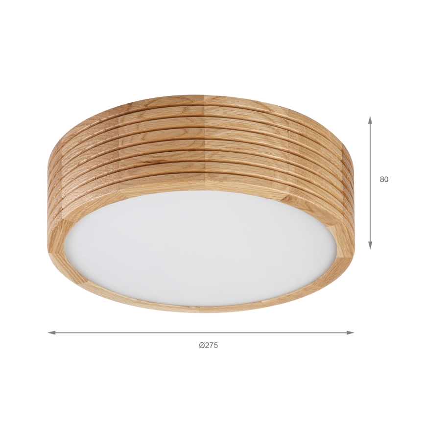 Badezimmer-Deckenleuchte LINARO 2xE27/15W/230V IP54 Eiche Ø 27 cm