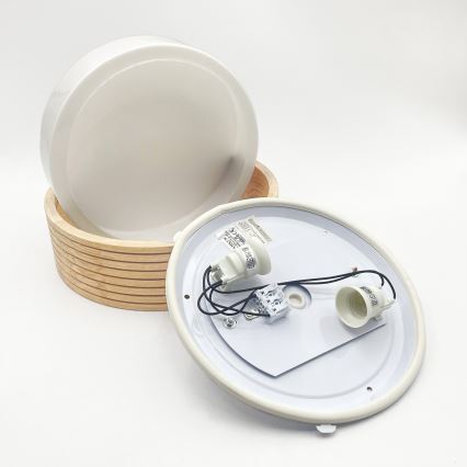 Badezimmer-Deckenleuchte NATURAL MODERN 2xE27/15W/230V IP54 Ø 27,5 cm Kiefer