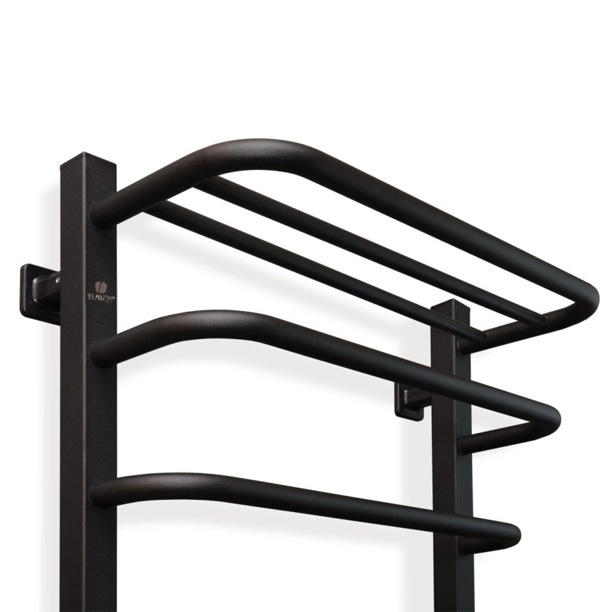 Badezimmer-Elektro-Heizkörper mit Thermostat FORTIS 350W/230V 80,6 cm IP44 schwarz rechts eckig