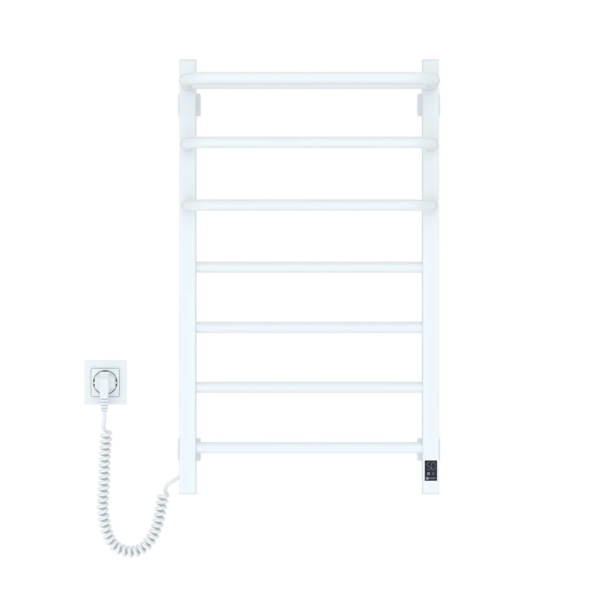 Badezimmer-Elektro-Heizkörper mit Thermostat FORTIS 350W/230V 80,6 cm IP44 weiß links eckig