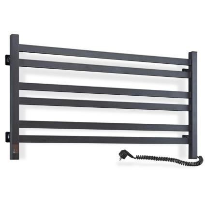 Badezimmer-Leiterheizkörper mit Thermostat AVANGARD 316W/230V 50,6 cm IP44 schwarz rechts eckig