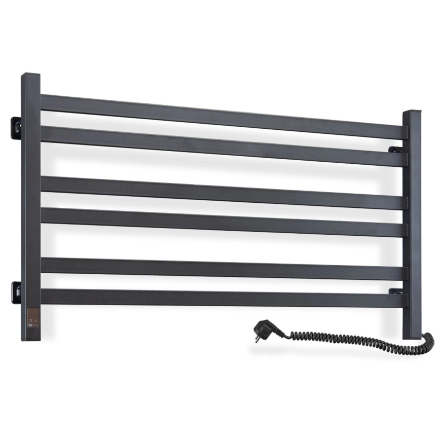 Badezimmer-Leiterheizkörper mit Thermostat AVANGARD 316W/230V 50,6 cm IP44 schwarz rechts eckig
