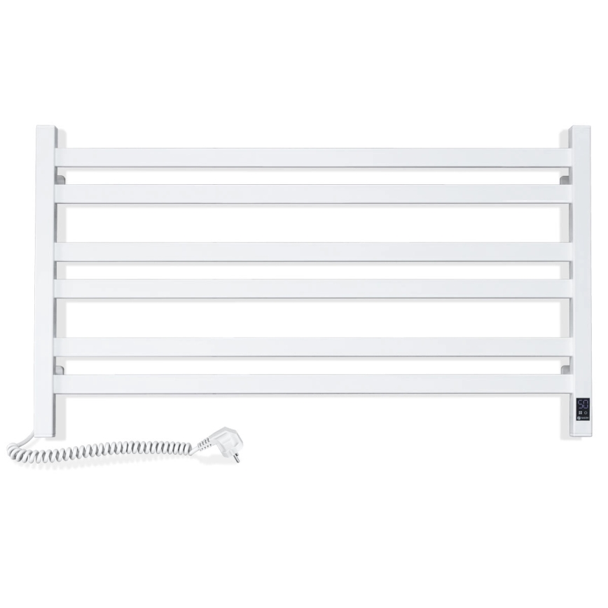 Badezimmer-Handtuchheizkörper AVANGARD mit Thermostat 316W/230V 50,6 cm IP44, weiß, links, eckig