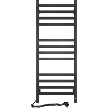 Badezimmer-Handtuchheizkörper mit Thermostat AVANGARD 459W/230V 120,6 cm IP44 schwarz links eckig