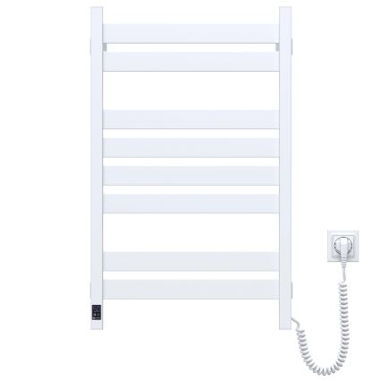Bad-Handtuchheizkörper LARGO 432 W/230 V 80,6 cm IP44 weiß rechts eckig mit Thermostat
