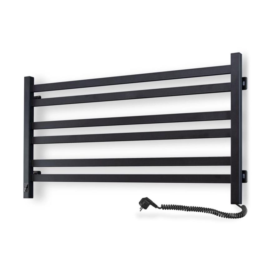 Badezimmer-Leiterheizkörper mit Thermostat AVANGARD 316W/230V 50,6 cm IP44 schwarz rechts eckig
