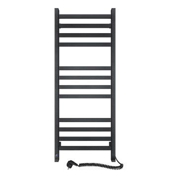 Badezimmer-Leiterheizkörper mit Thermostat AVANGARD 459W/230V 120,6 cm IP44 schwarz rechts eckig