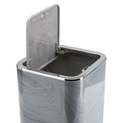 Badezimmer-Set GRIS 5 Stk. grau/glänzendes Chrom