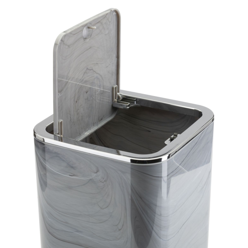 Badezimmer-Set GRIS 5 Stk. grau/glänzendes Chrom