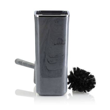 Badezimmer-Set GRIS 5 Stk. grau/glänzendes Chrom