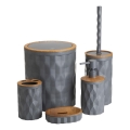 Badezimmer-Set REINA 5 Stk. anthrazit/braun