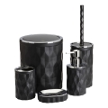 Badezimmer-Set REINA 5 Stk. schwarz/glänzendes Chrom