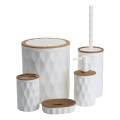 Badezimmer-Set REINA 5 Stk. weiß/braun