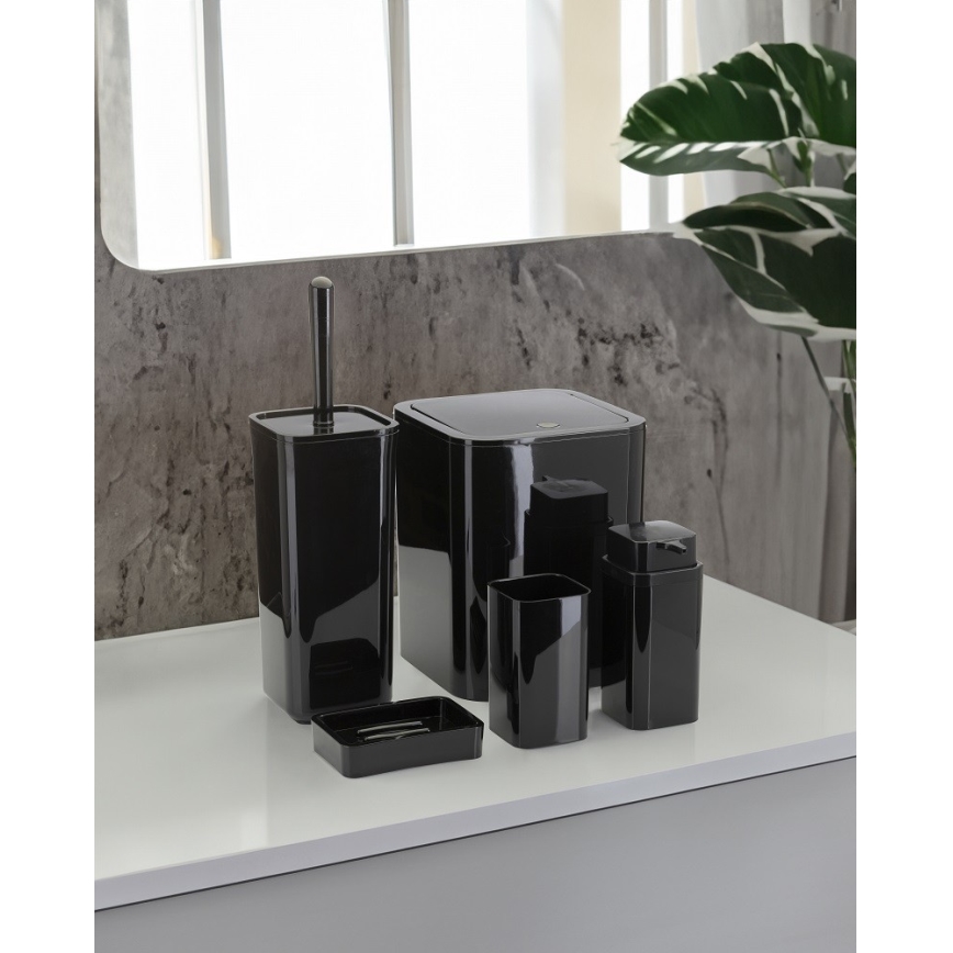 Badezimmer-Set SIERRA 5 Stk. schwarz
