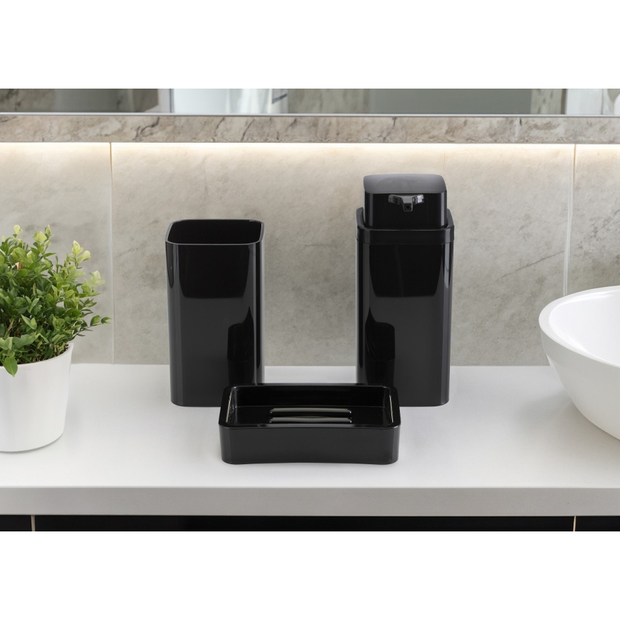 Badezimmer-Set SIERRA 5 Stk. schwarz