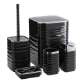 Badezimmer-Set WAVE 5 Stk. schwarz/glänzendes Chrom