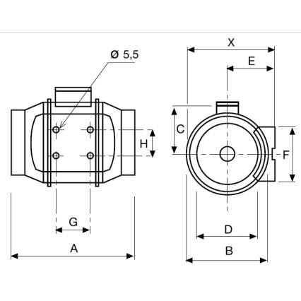 Ventilátor TD-250/100 24W/230V