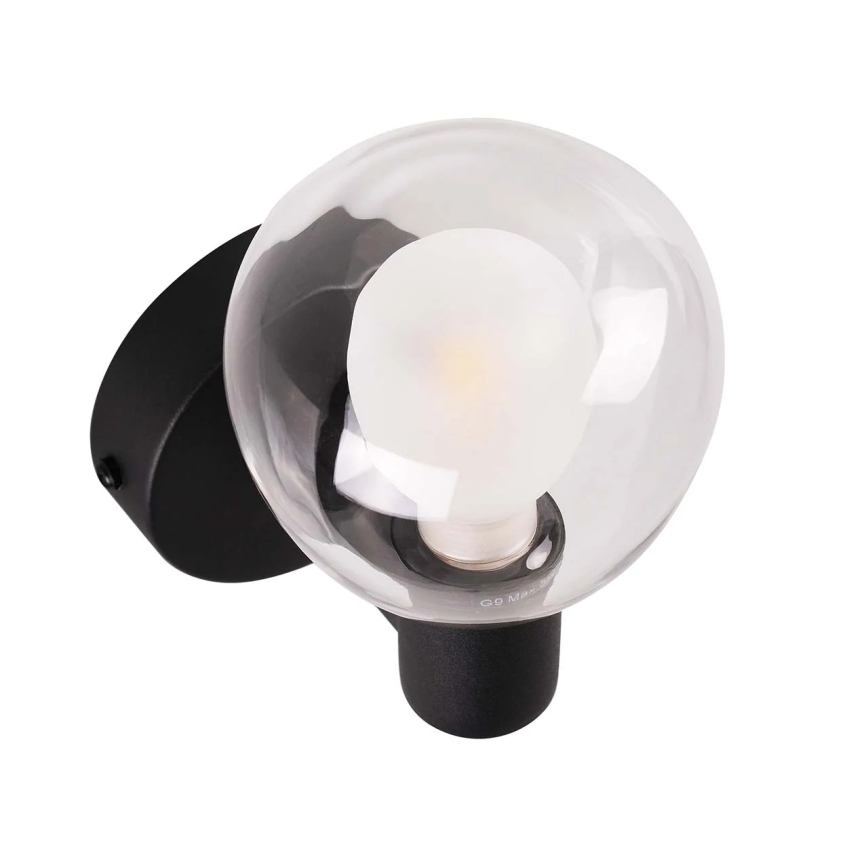 Badezimmer-Wandleuchte POLA 1xG9/5W/230V IP44 schwarz/klar